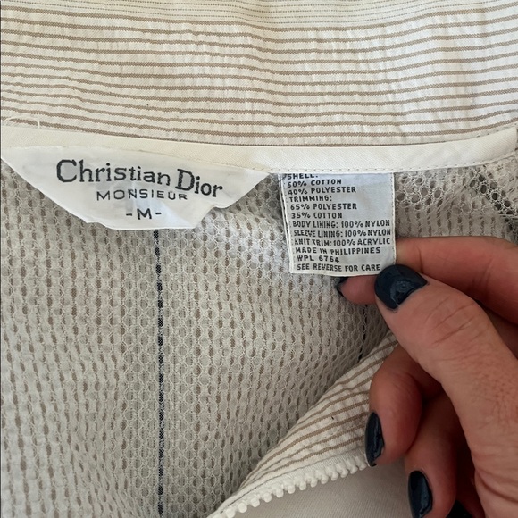 Vintage Christian Dior Monsieur zip up jacket Size M 80s High Fashion Designer - Picture 3 of 8